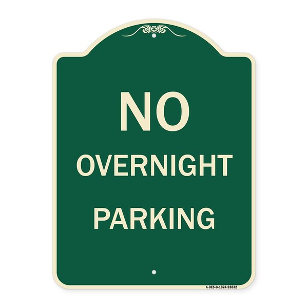 Signmission No Overnight Parking Heavy-Gauge Aluminum Architectural Sign, 24" x 18", G-1824-23832 A-DES-G-1824-23832 - main